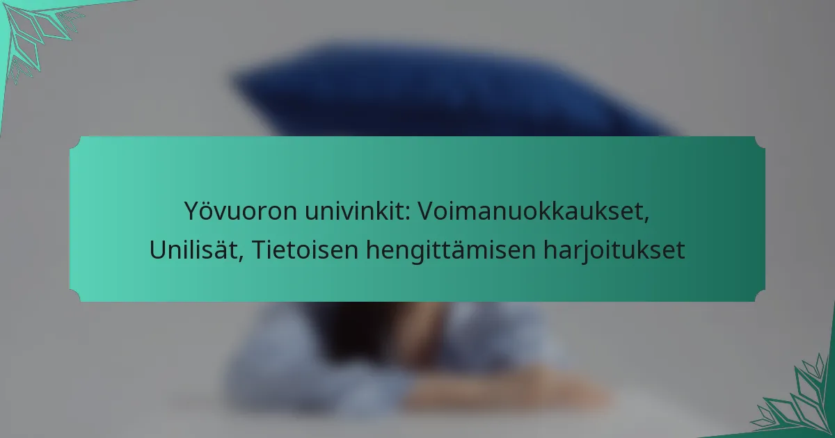 Yövuoron univinkit: Voimanuokkaukset, Unilisät, Tietoisen hengittämisen harjoitukset